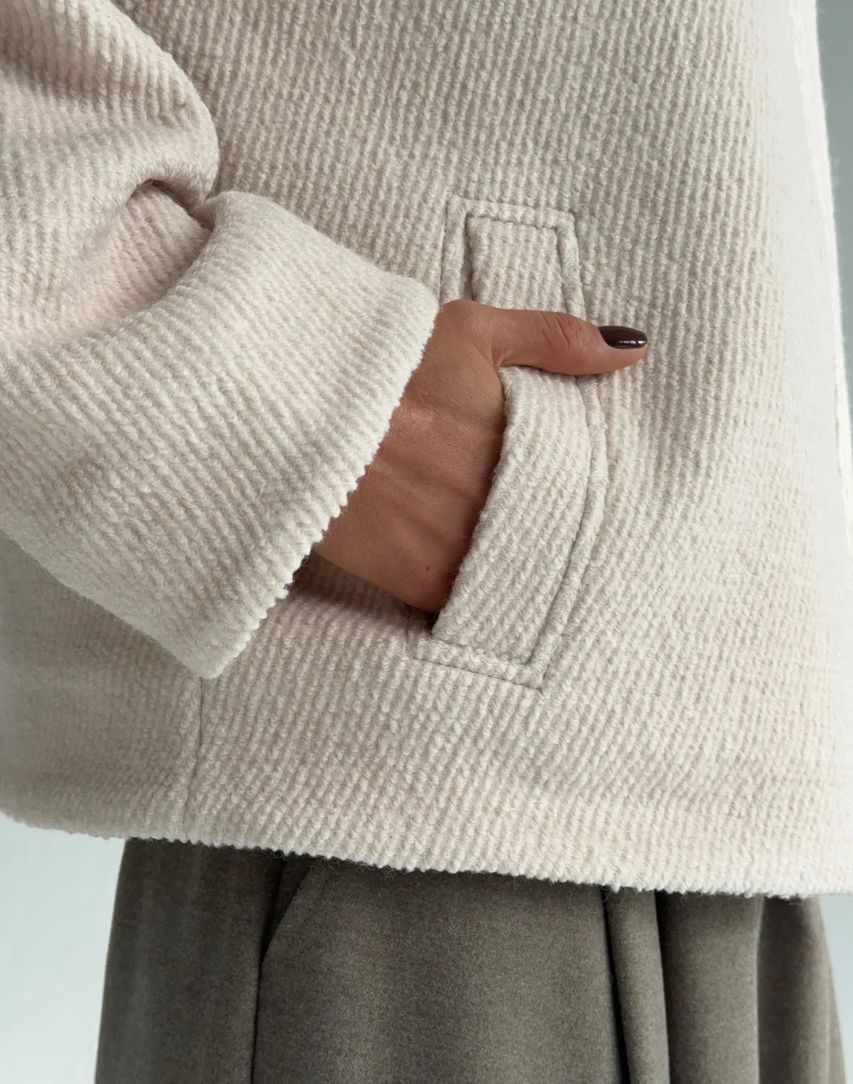 Куртка з пальтової тканини, світло-кавова - Фото 7