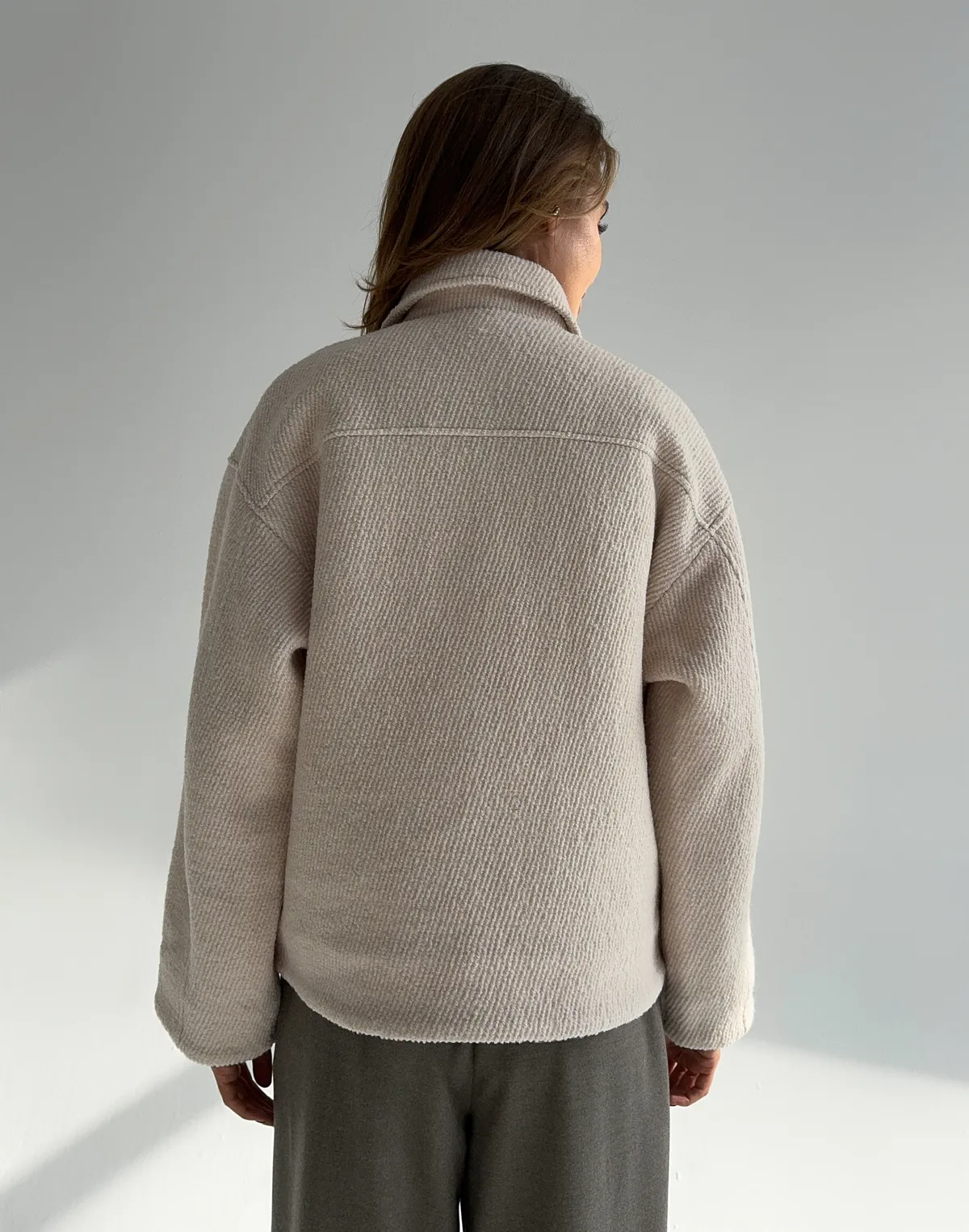 Куртка з пальтової тканини, світло-кавова - Фото 2