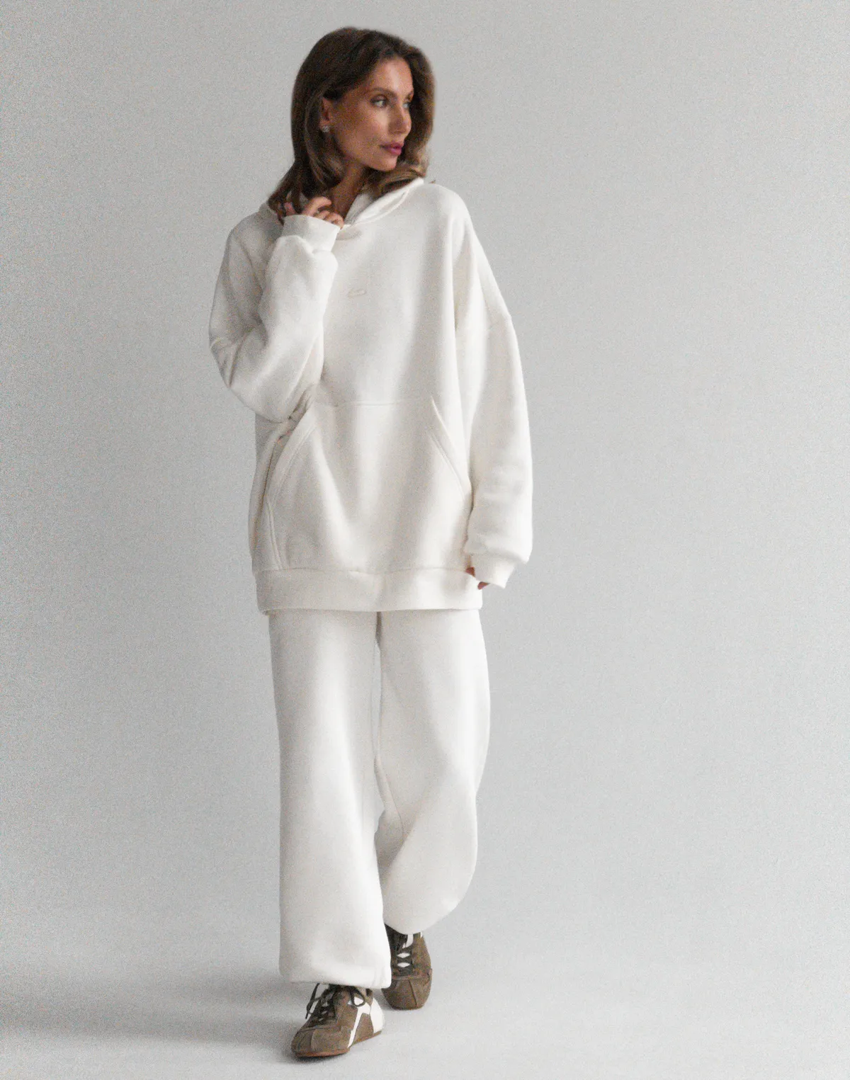 Худі оверсайз з начосом, екрю - Фото 8