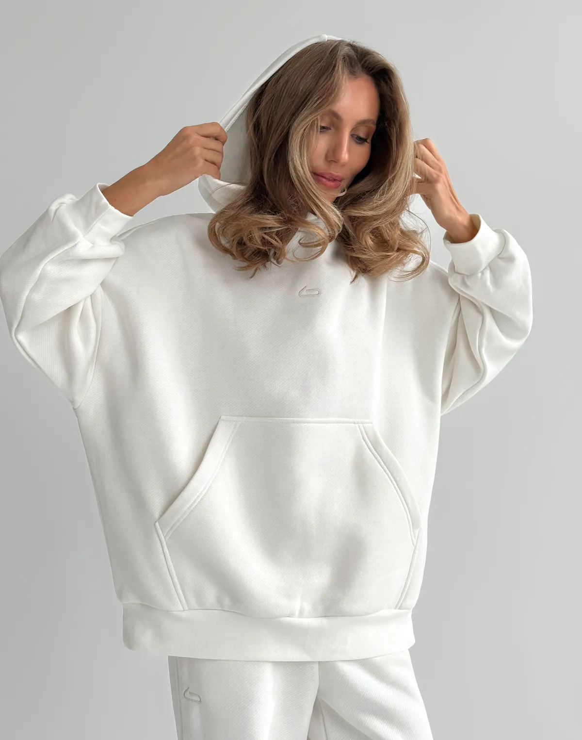 Худі оверсайз з начосом, екрю - Фото 4