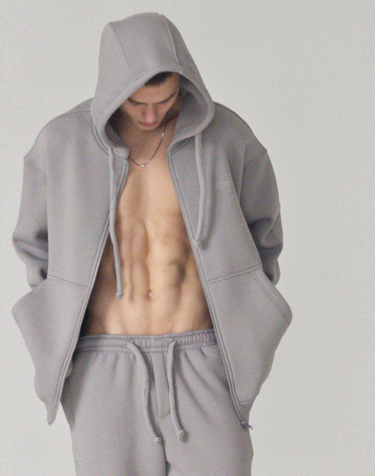 Зіпер з начосом зимовий чоловічий, сірий - Фото 7