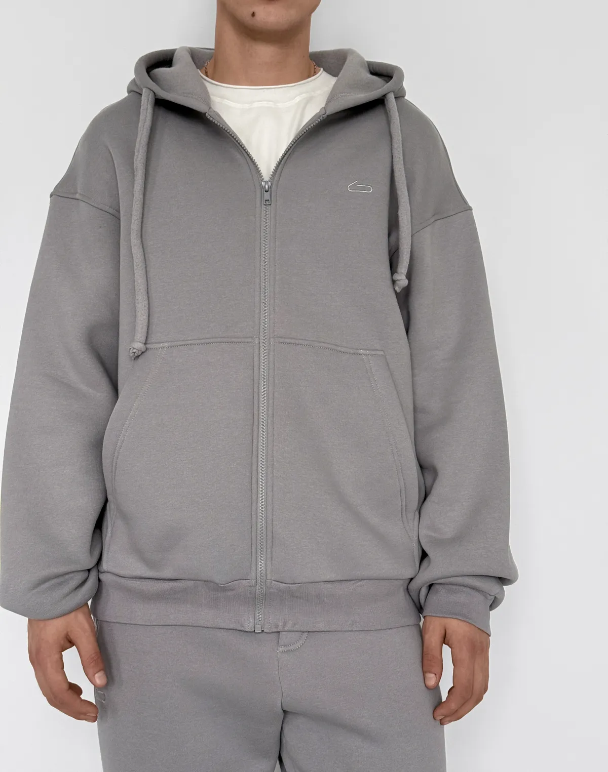 Зіпер з начосом зимовий чоловічий, сірий - Фото 1