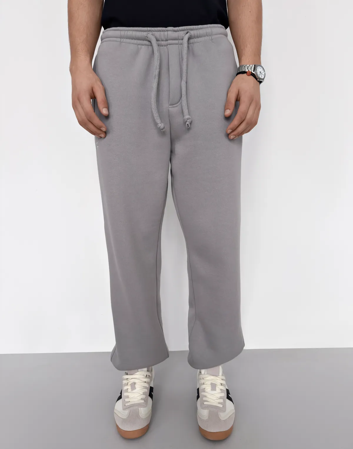 Зимові чоловічі джогери з начосом, сірі - Фото 1