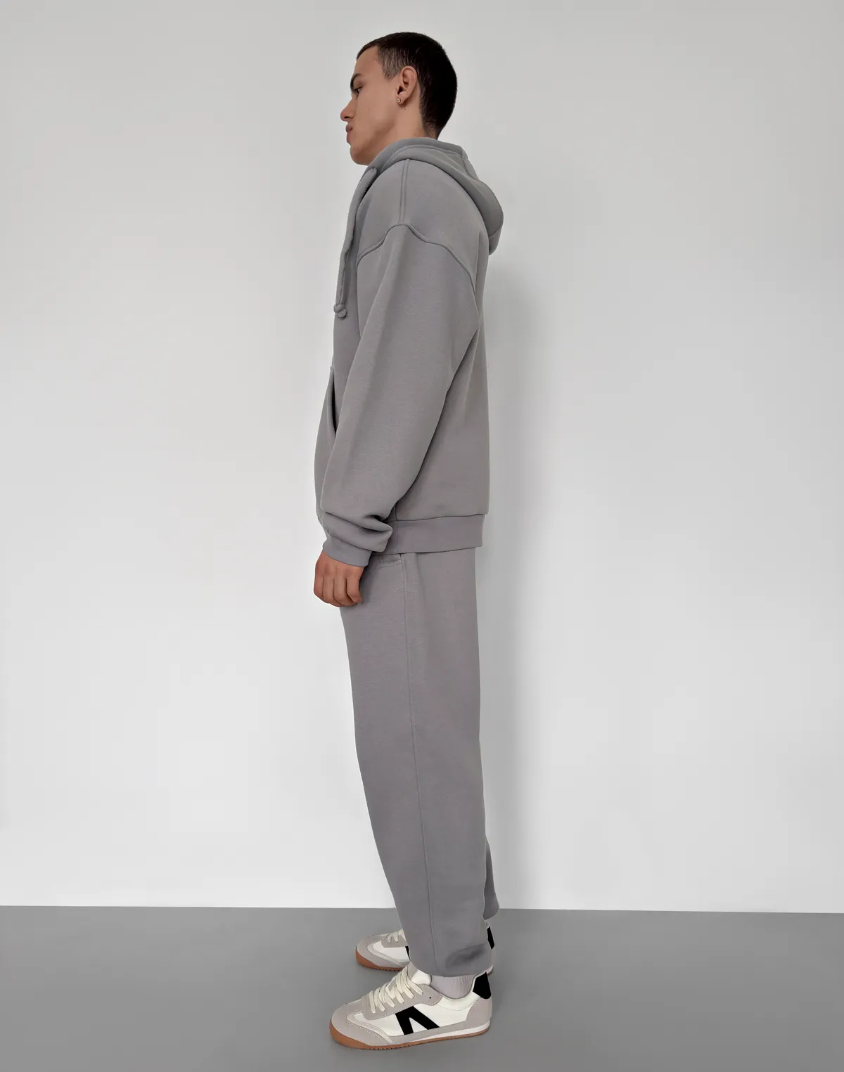 Комплект чоловічій зимовий з начосом зіпер та джогери, сірі - Фото 3