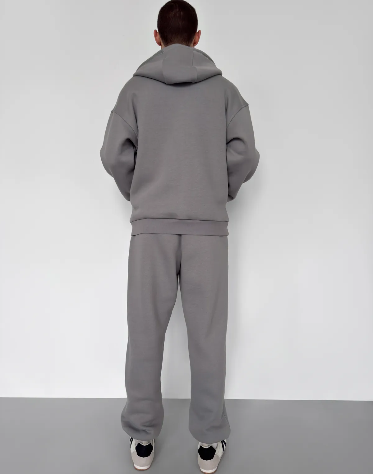 Комплект чоловічій зимовий з начосом зіпер та джогери, сірі - Фото 2