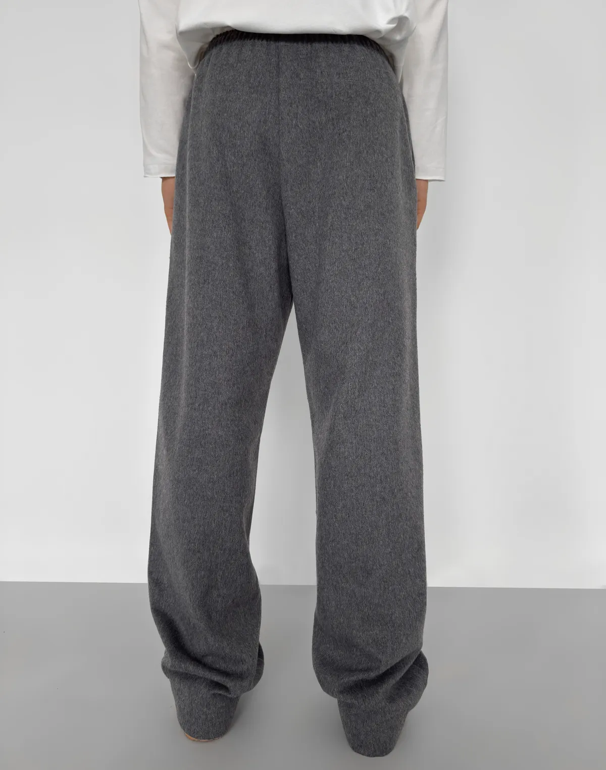 Чоловічі базові штани зимові з вовняної тканини, сірі - Фото 2