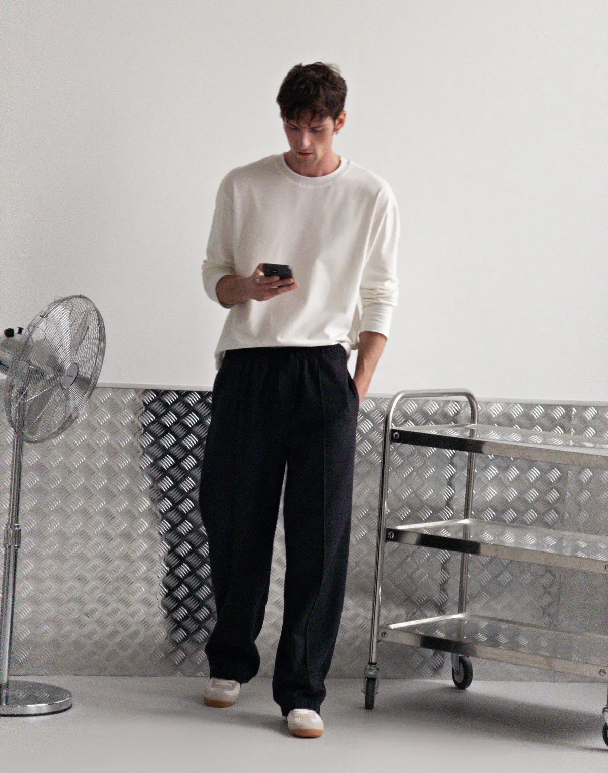 Чоловічі базові штани зимові з вовняної тканини, графіт - Фото 4