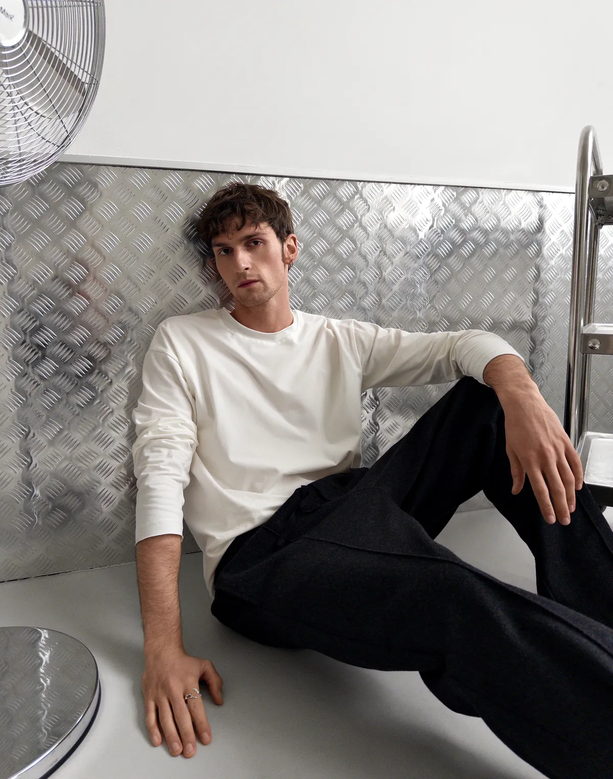 Чоловічі базові штани зимові з вовняної тканини, графіт - Фото 2