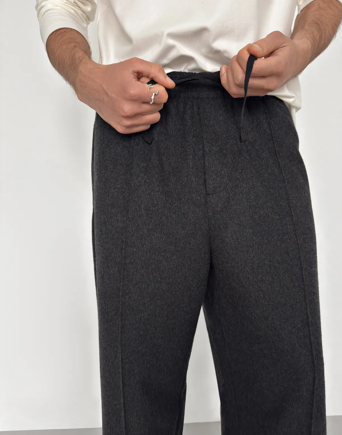 Чоловічі базові штани зимові з вовняної тканини, графіт - Фото 5
