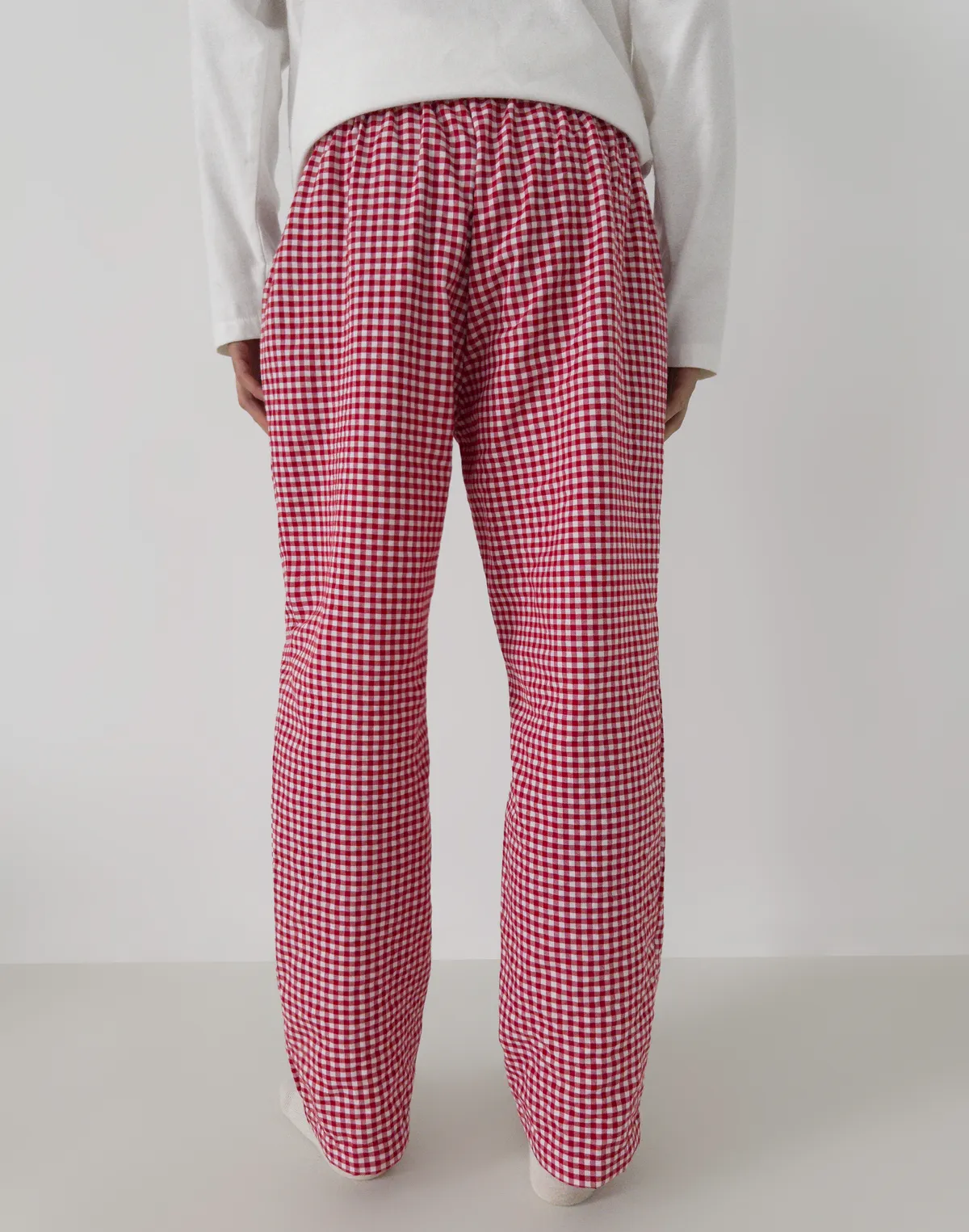 Чоловічі піжамні штани, червоно-білі - Фото 2