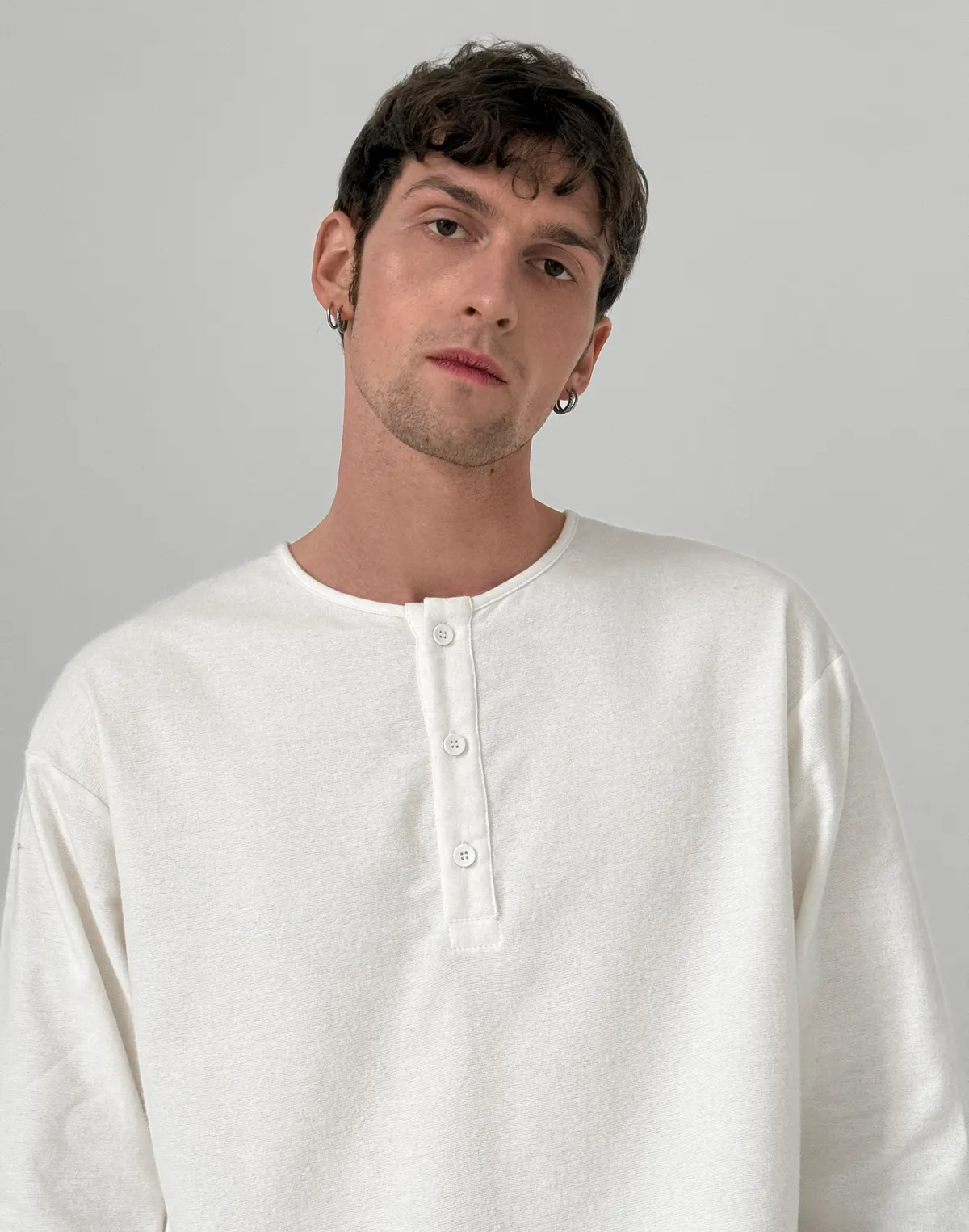 Піжамна сорочка чоловіча байкова, молочна - Фото 6