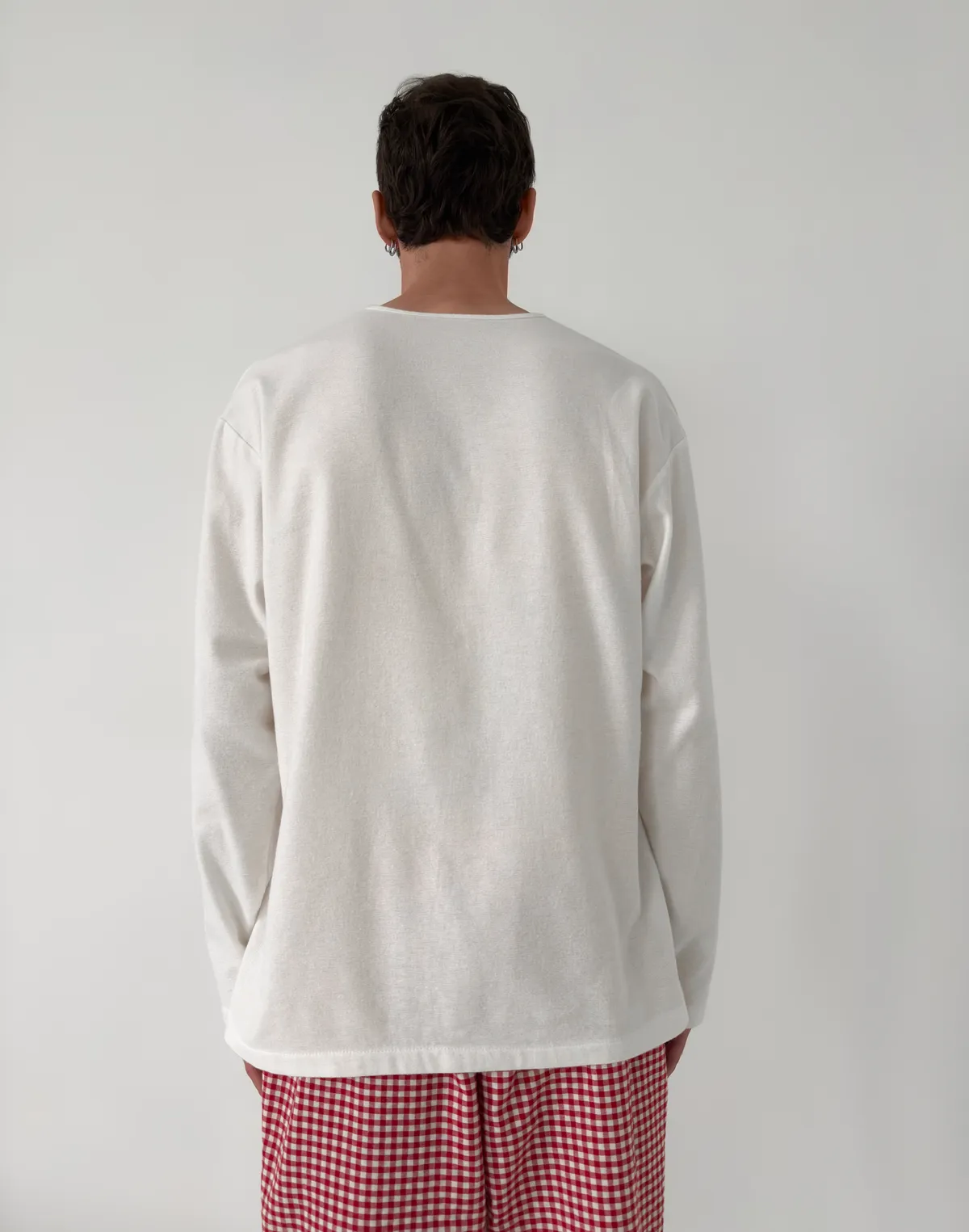 Піжамна сорочка чоловіча байкова, молочна - Фото 2