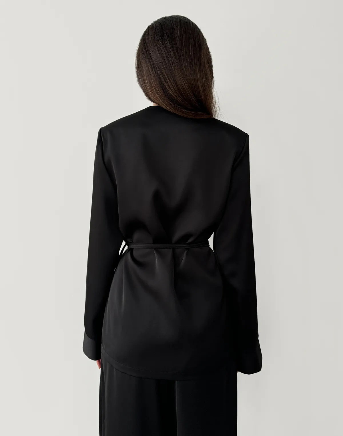 Сорочка-кімоно зі святкової колекції, чорна - Фото 2