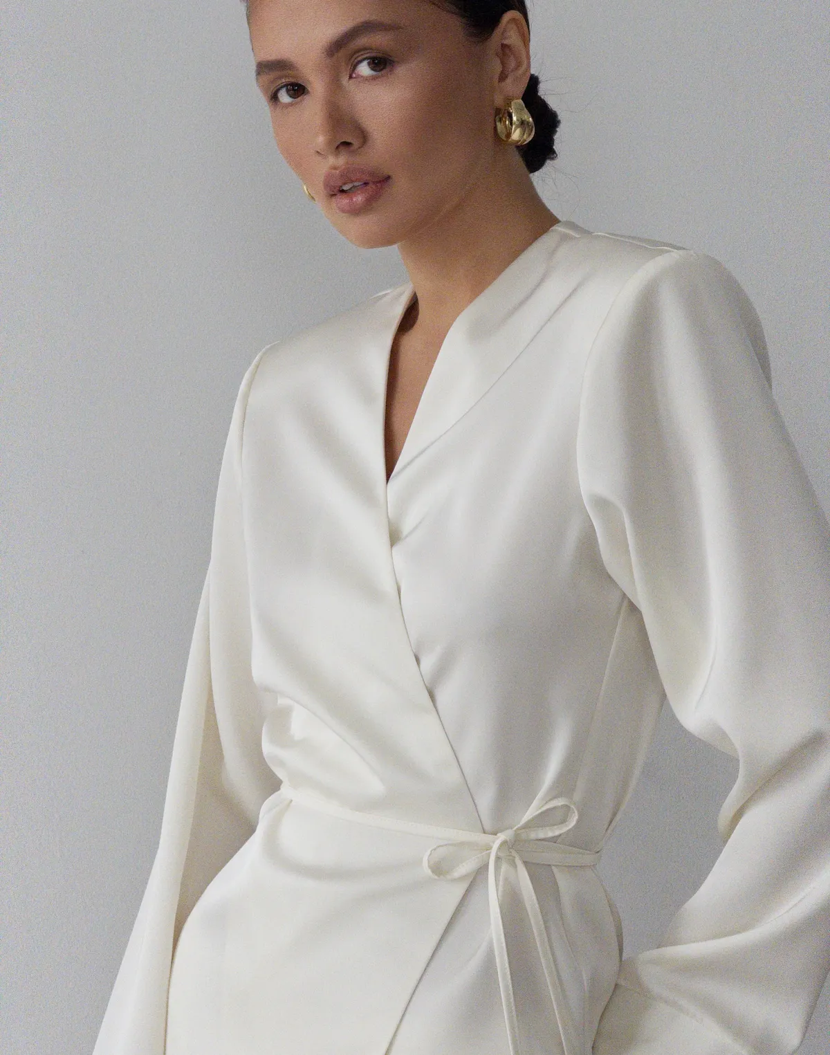 Сорочка-кімоно зі святкової колекції, молочна - Фото 5