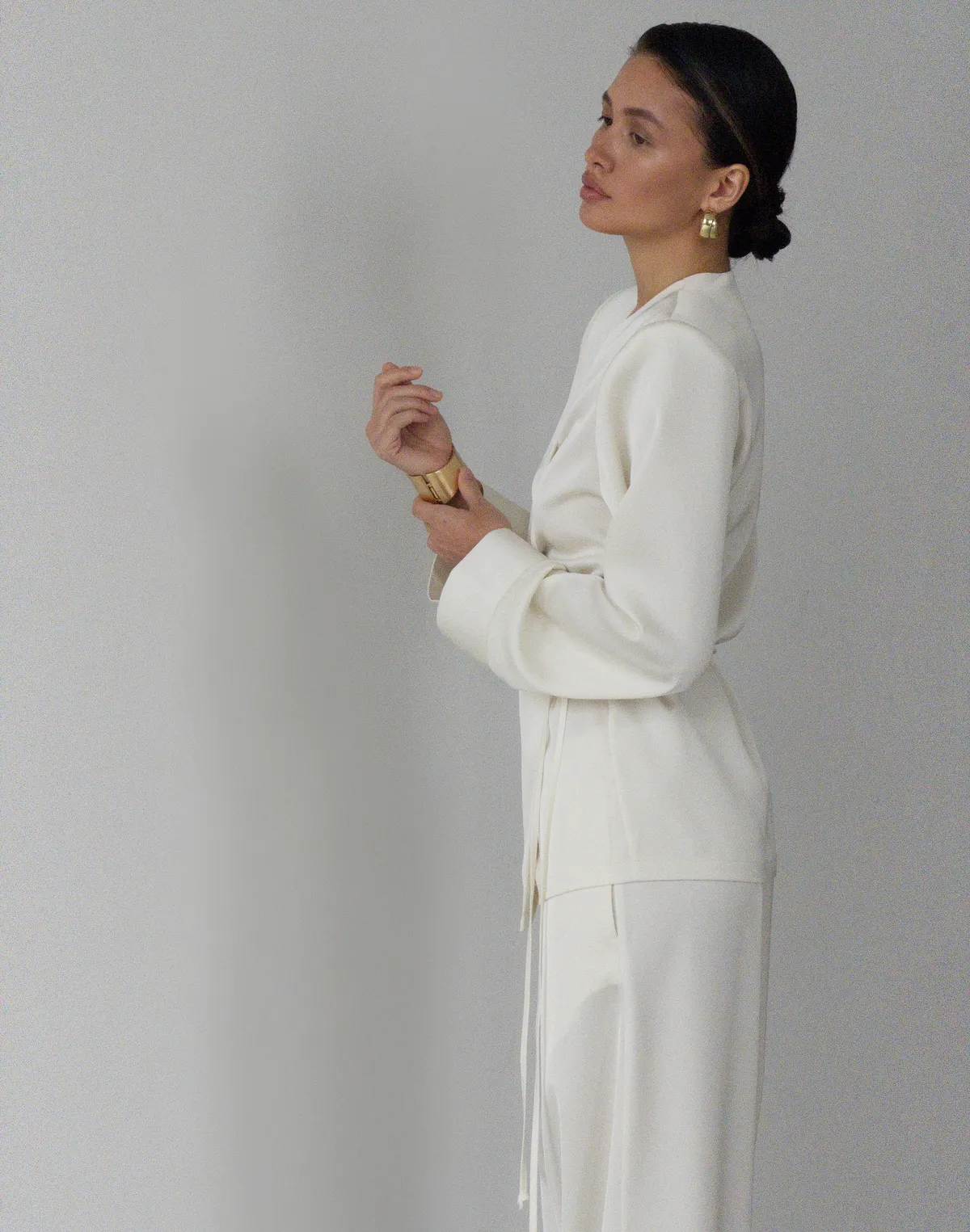 Сорочка-кімоно зі святкової колекції, молочна - Фото 4