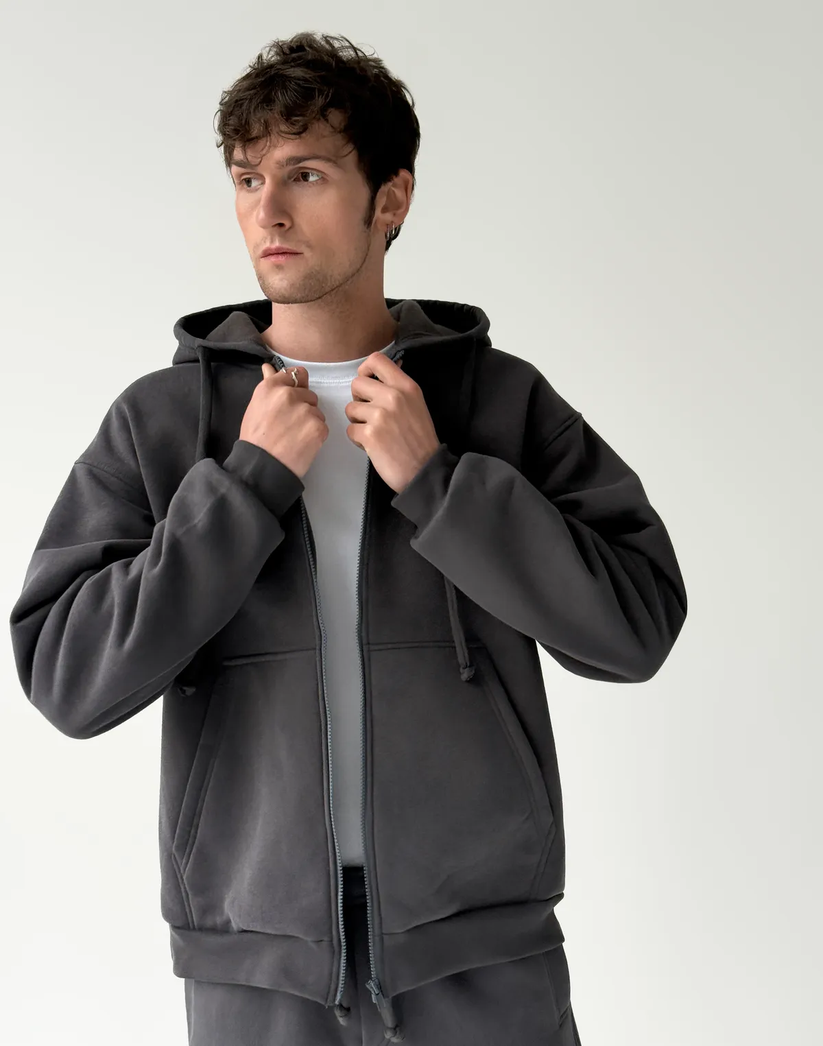 Зіпер з начосом зимовий чоловічий, графітовий - Фото 8