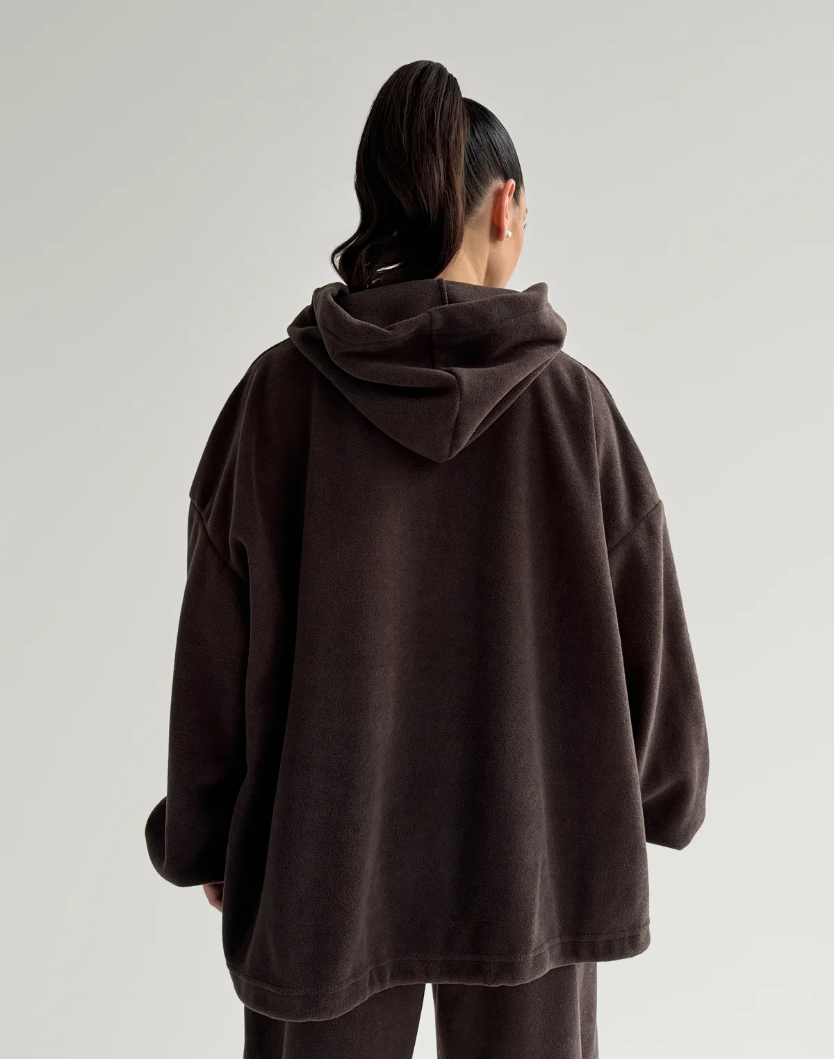 Худі супер оверсайз подовжений, темний шоколад - Фото 2