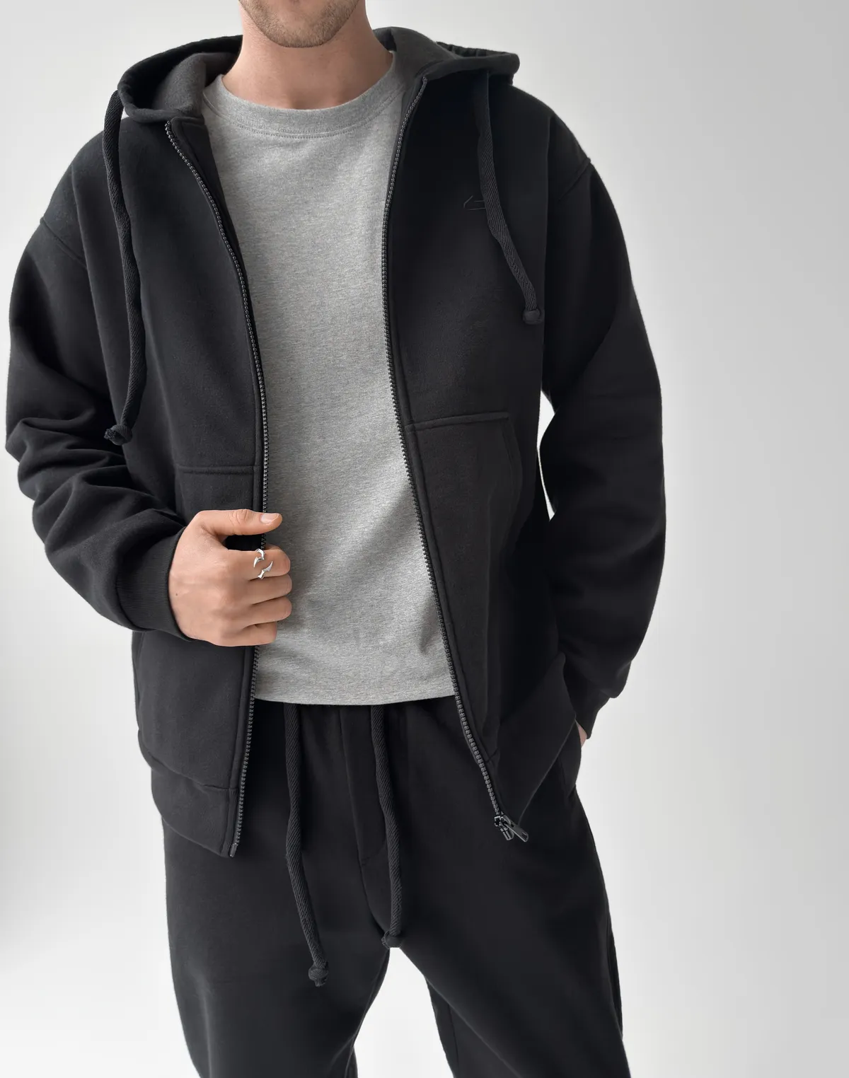 Зіпер з начосом зимовий чоловічий, чорний - Фото 8