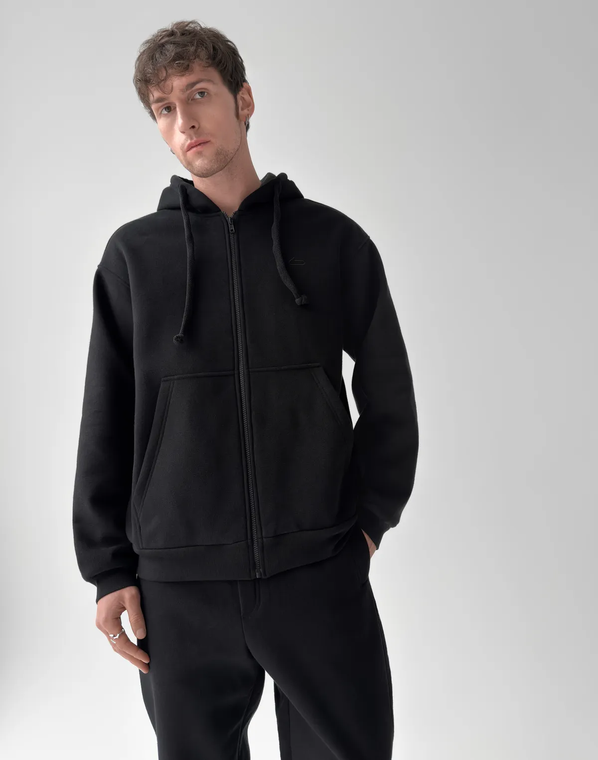 Зіпер з начосом зимовий чоловічий, чорний - Фото 7