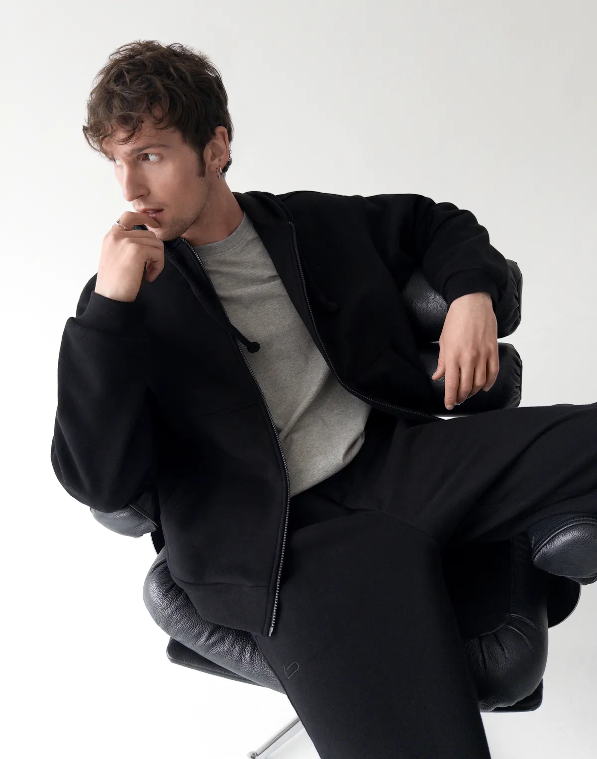 Зіпер з начосом зимовий чоловічий, чорний - Фото 6