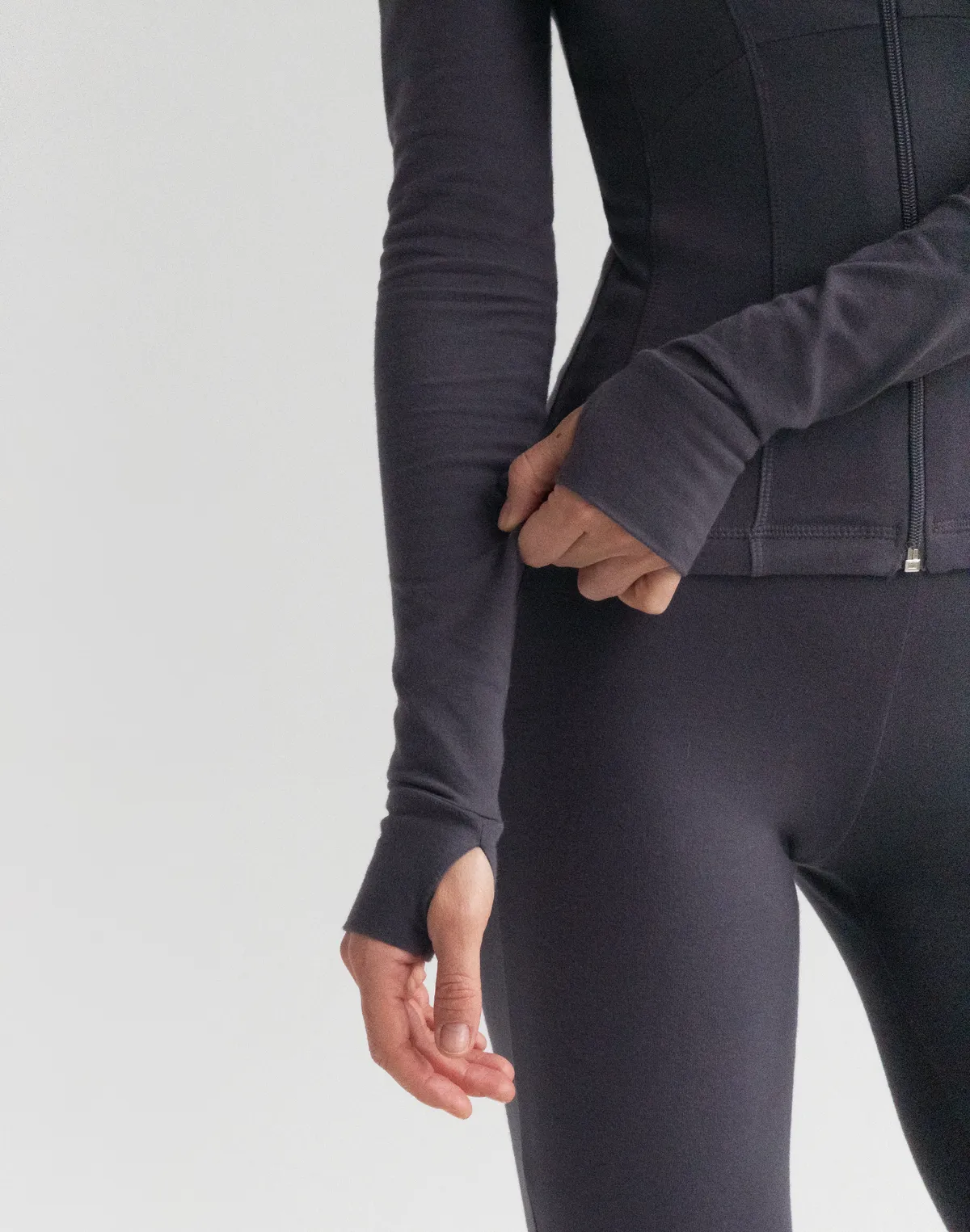 Рашгард повної довжини на блискавці бавовняний, графіт - Фото 7