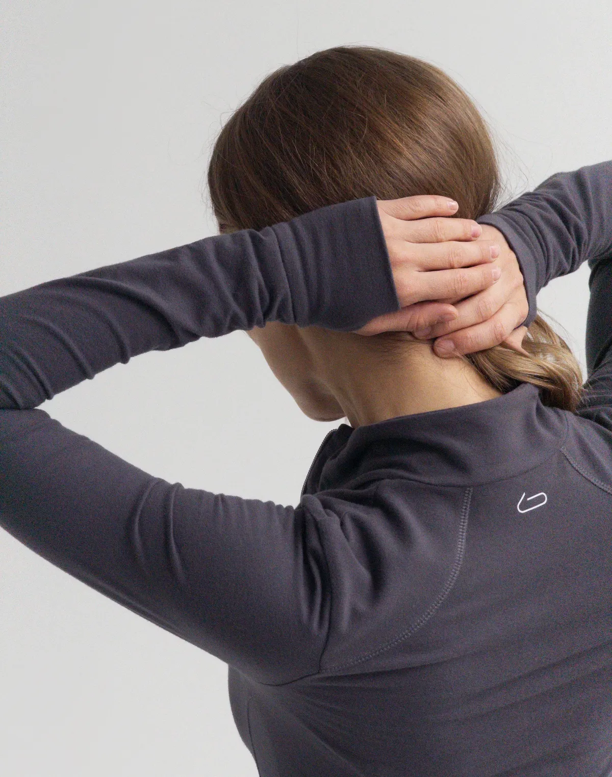 Рашгард повної довжини на блискавці бавовняний, графіт - Фото 3