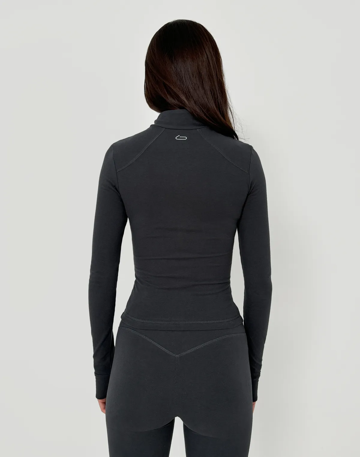 Рашгард повної довжини на блискавці бавовняний, асфальтовий - Фото 2