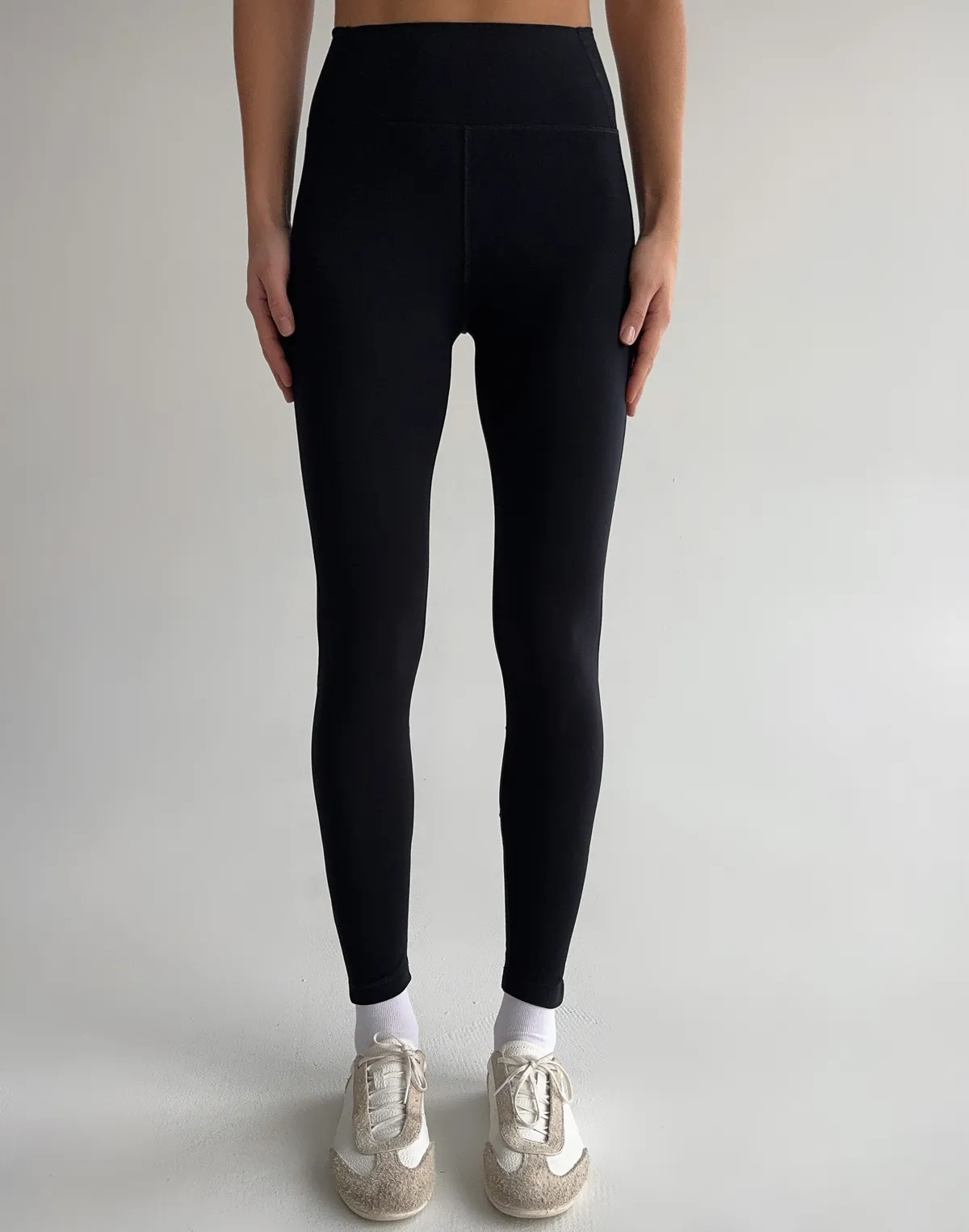 Базові лосини з високою посадкою з термо підкладкою, чорні - Фото 1