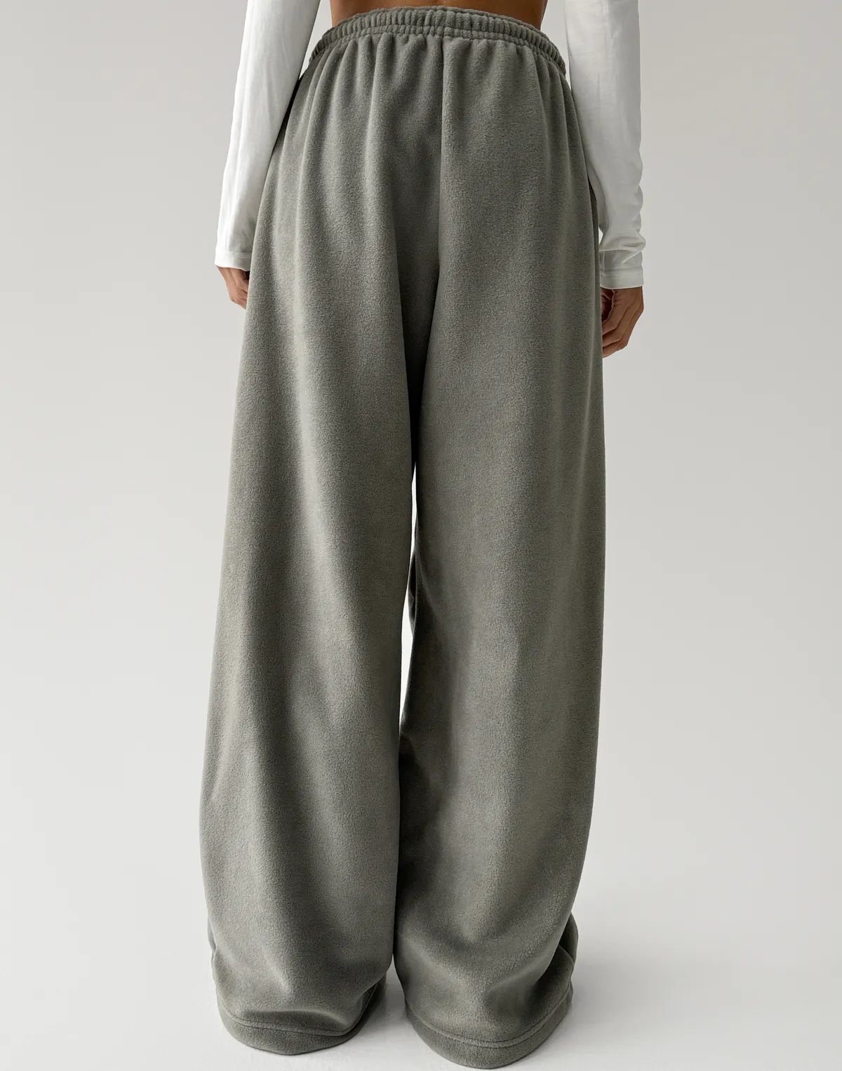 Штани жіночі спортивні флісові вільного крою, теплий сірий - Фото 2