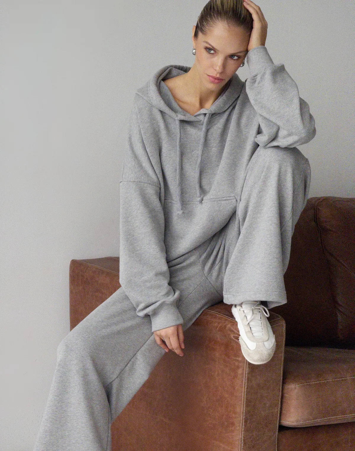 Штани спортивні прямі, сірий меланж - Фото 6