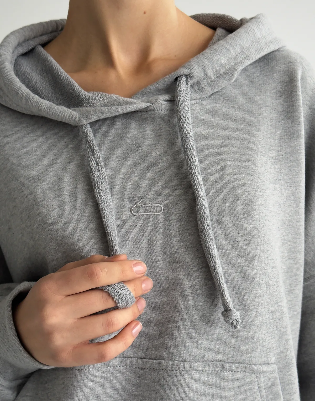 Худі оверсайз з кишенею, сірий меланж - Фото 5