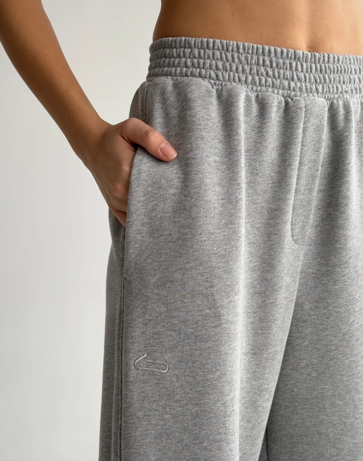 Штани спортивні прямі, сірий меланж - Фото 7