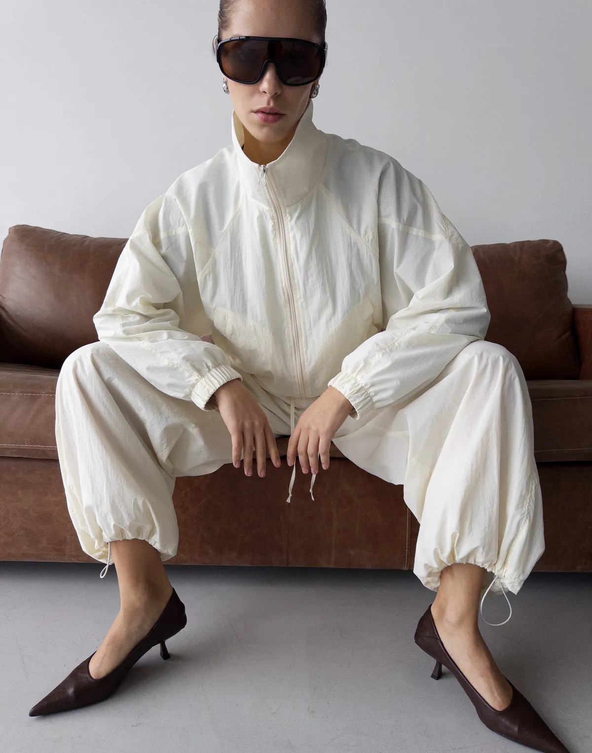 Зіпер з плащової тканини, молочний - Фото 7