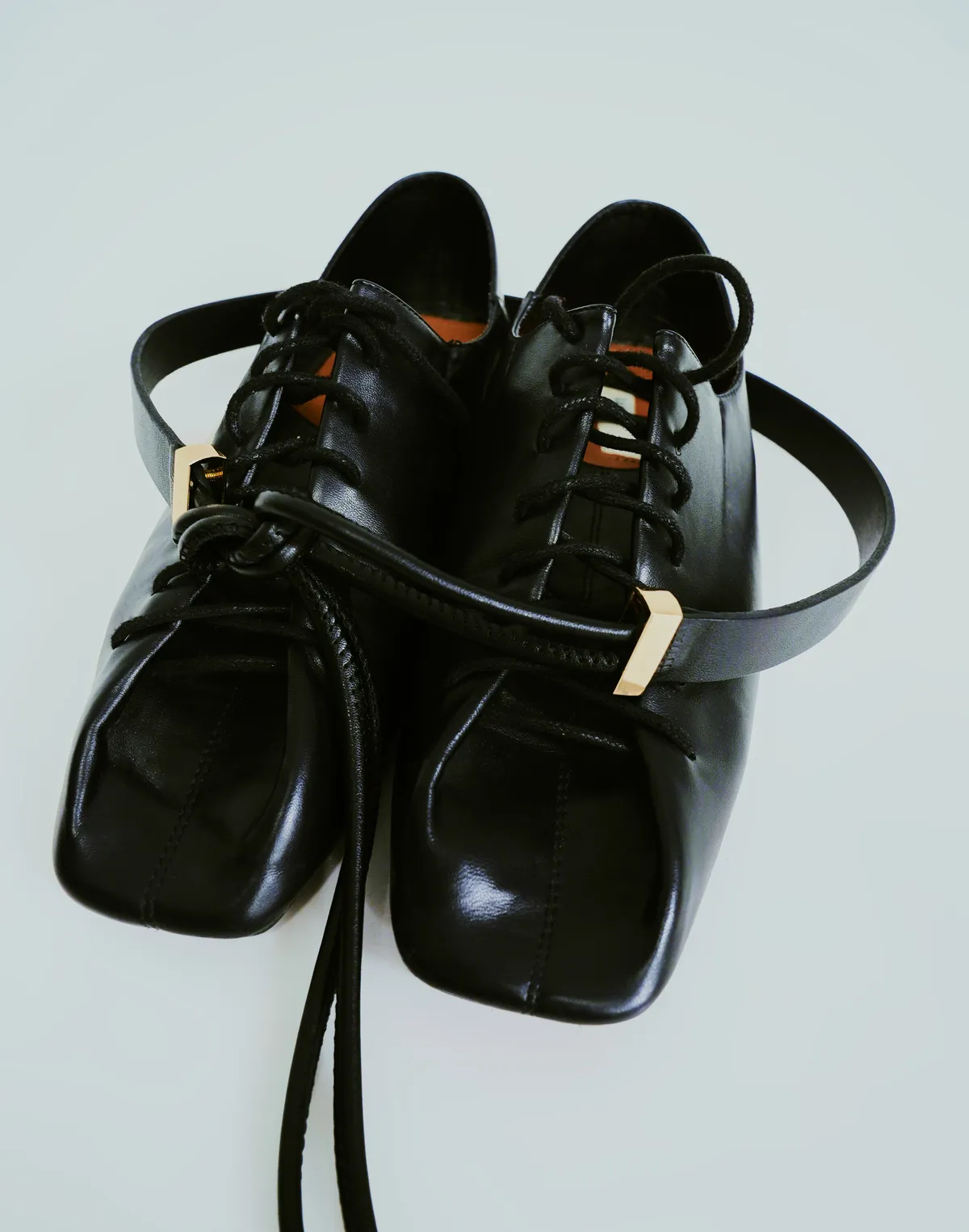 Шнурок-пояс з натуральної шкіри, чорний - Фото 1