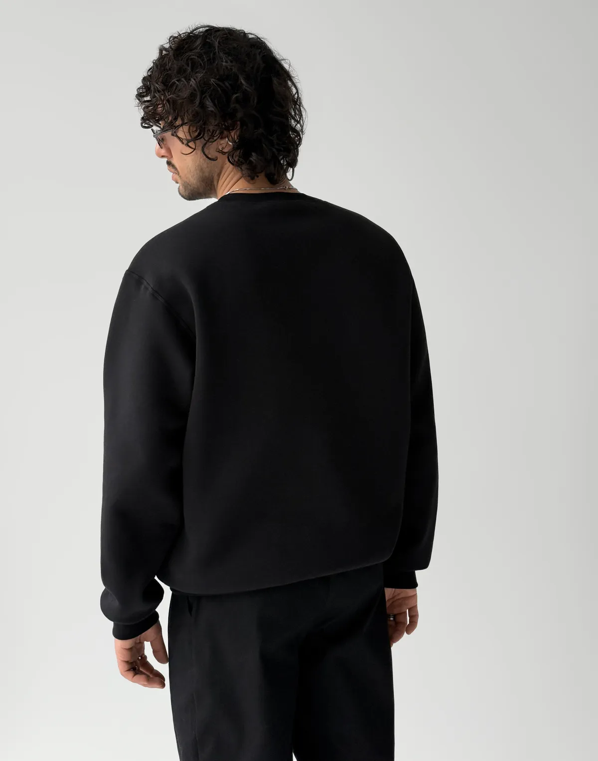 Світшот з начосом чоловічий, чорний - Фото 2