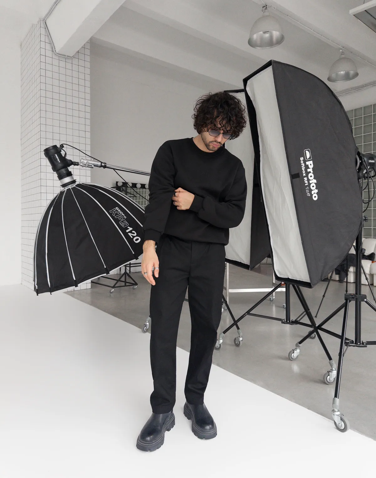 Світшот з начосом чоловічий, чорний - Фото 3