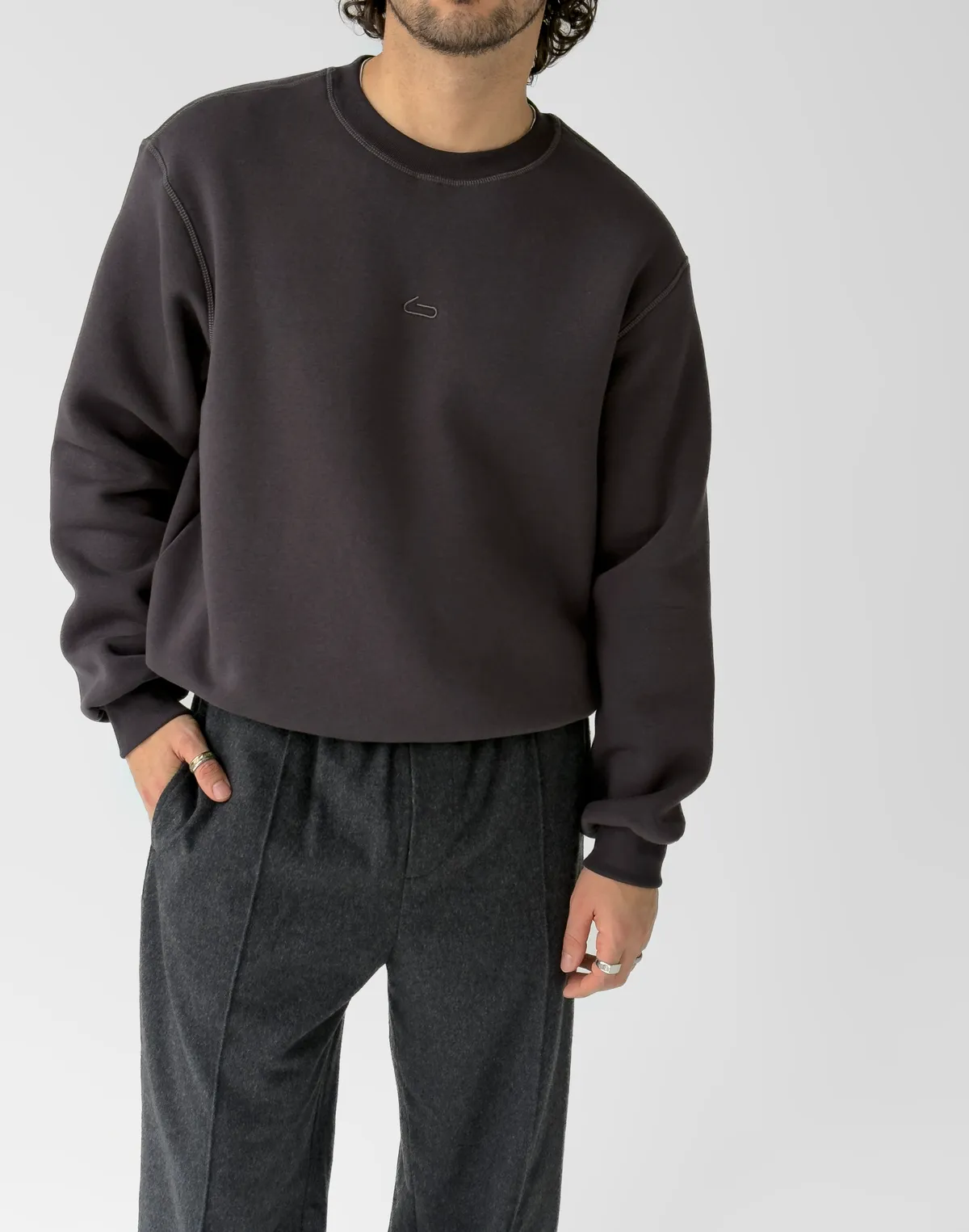 Світшот з начосом чоловічий, еспресо - Фото 7