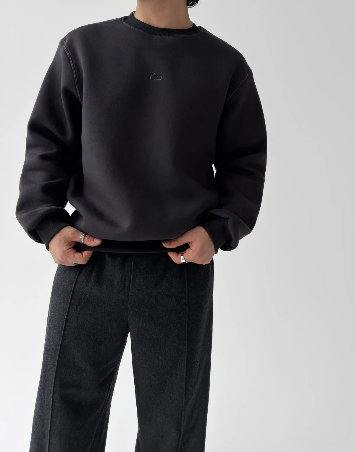 Світшот з начосом чоловічий, еспресо - Фото 1