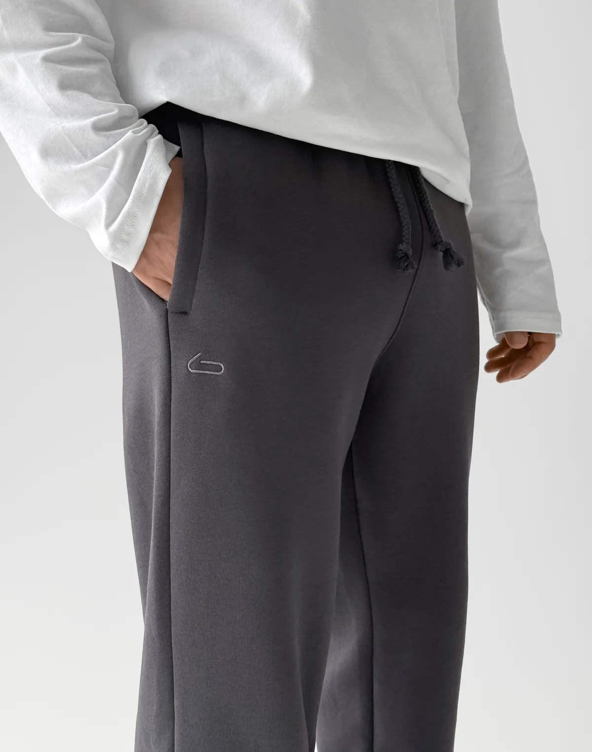 Штани спортивні з начосом чоловічі, антрацит - Фото 5