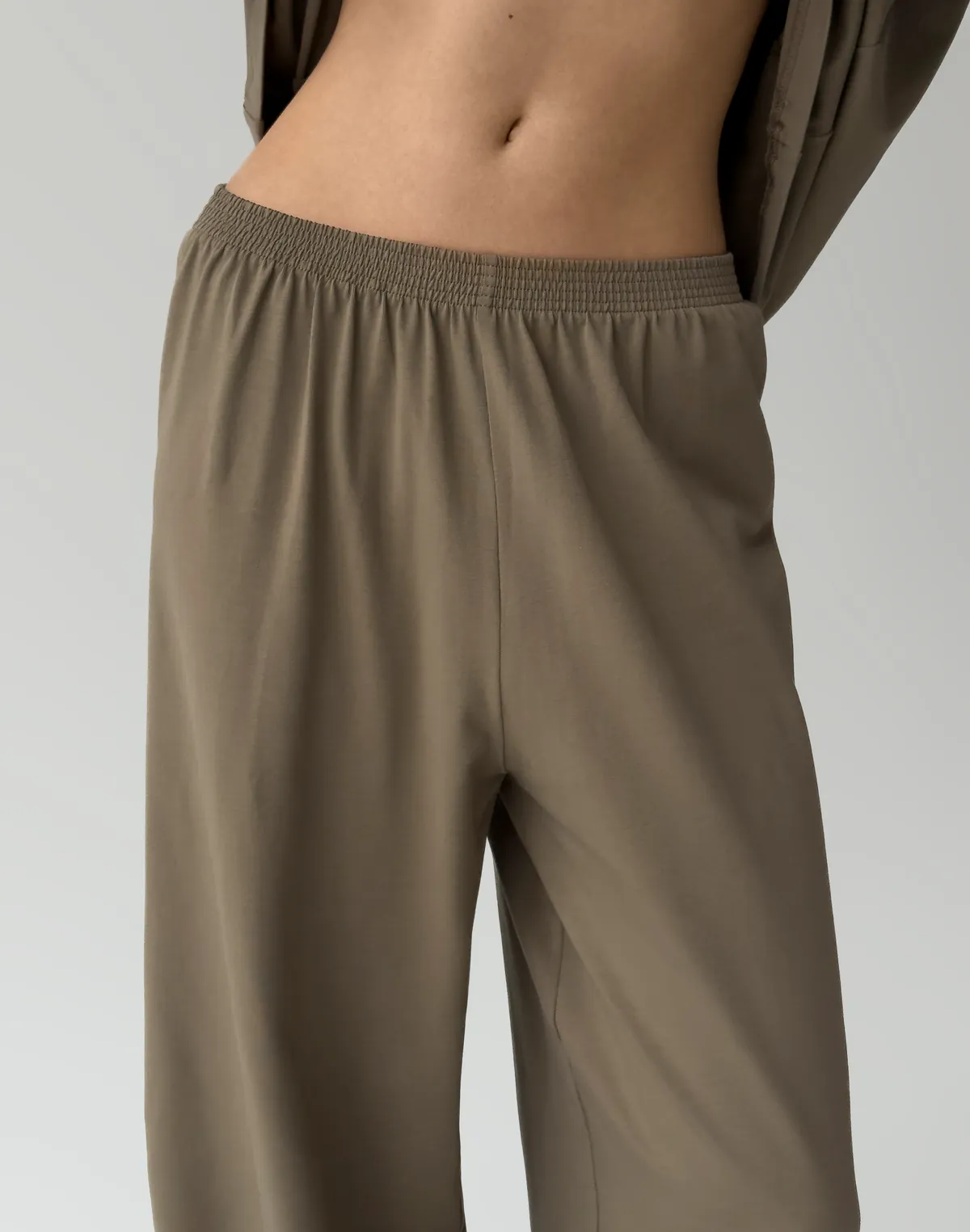 Піжамні штани з ніжної бавовняної тканини, коричневі - Фото 6