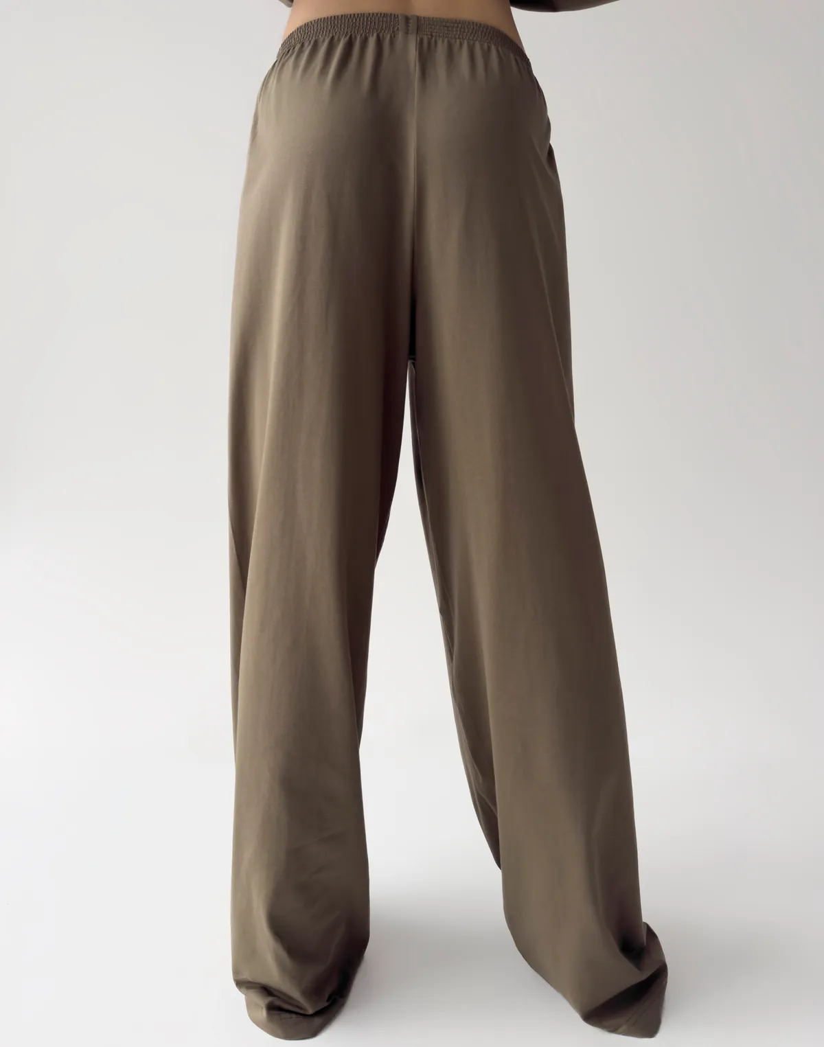 Піжамні штани з ніжної бавовняної тканини, коричневі - Фото 2