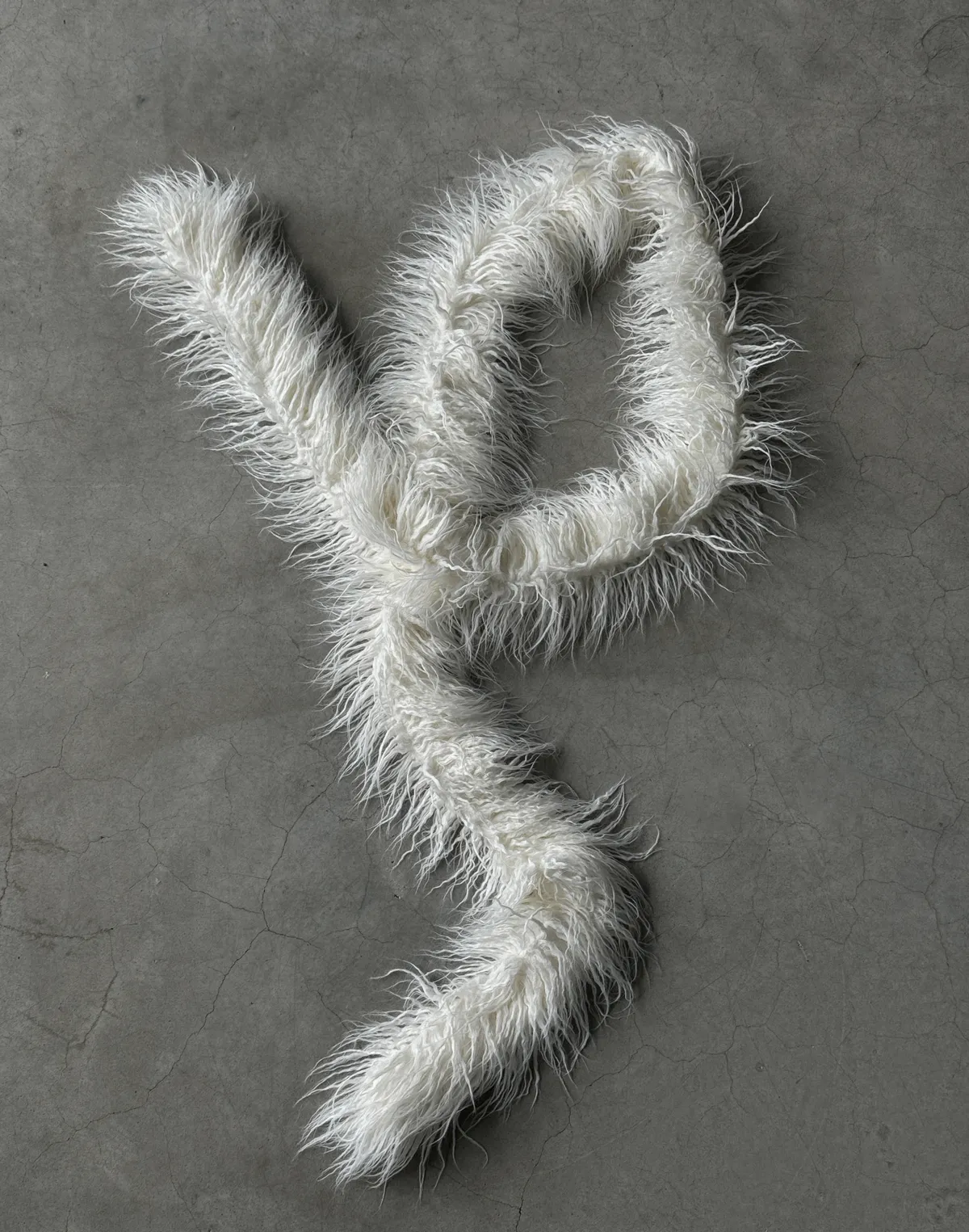 Шарф з екохутра, екрю - Фото 1