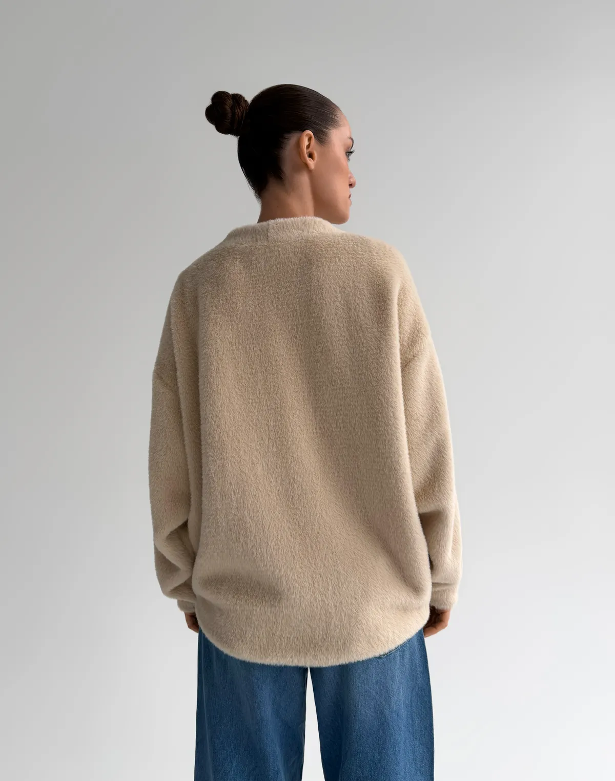 Кардиган волохатий зимовий, бежевий - Фото 2