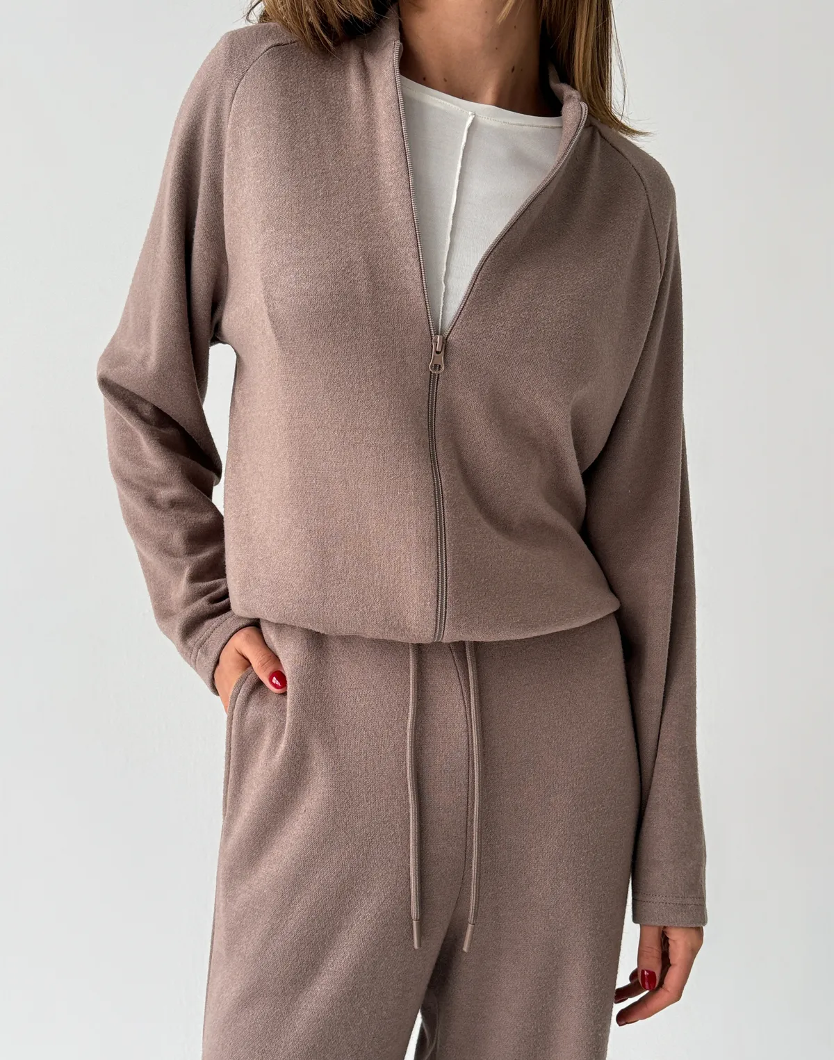 Бомбер з ефектом ангори, капучіно - Фото 1