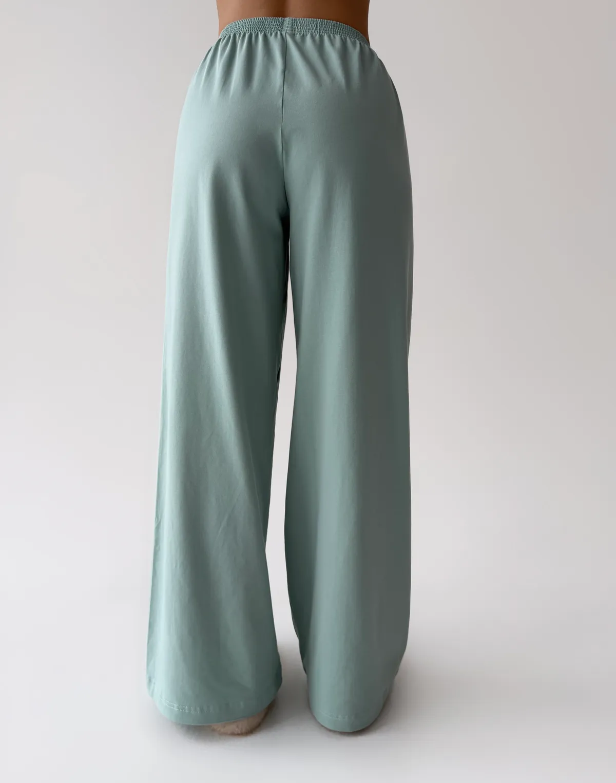 Піжамні штани з ніжної бавовняної тканини, ментолові - Фото 2