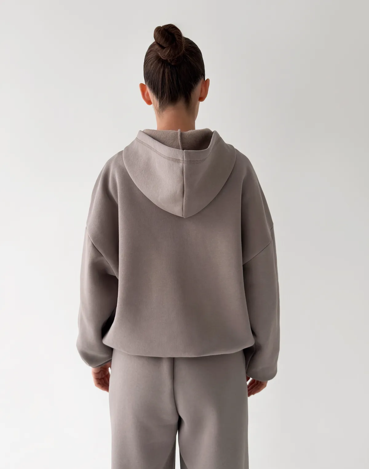 Худі з блискавкою до середини з начосом, сіро-кавовий - Фото 2