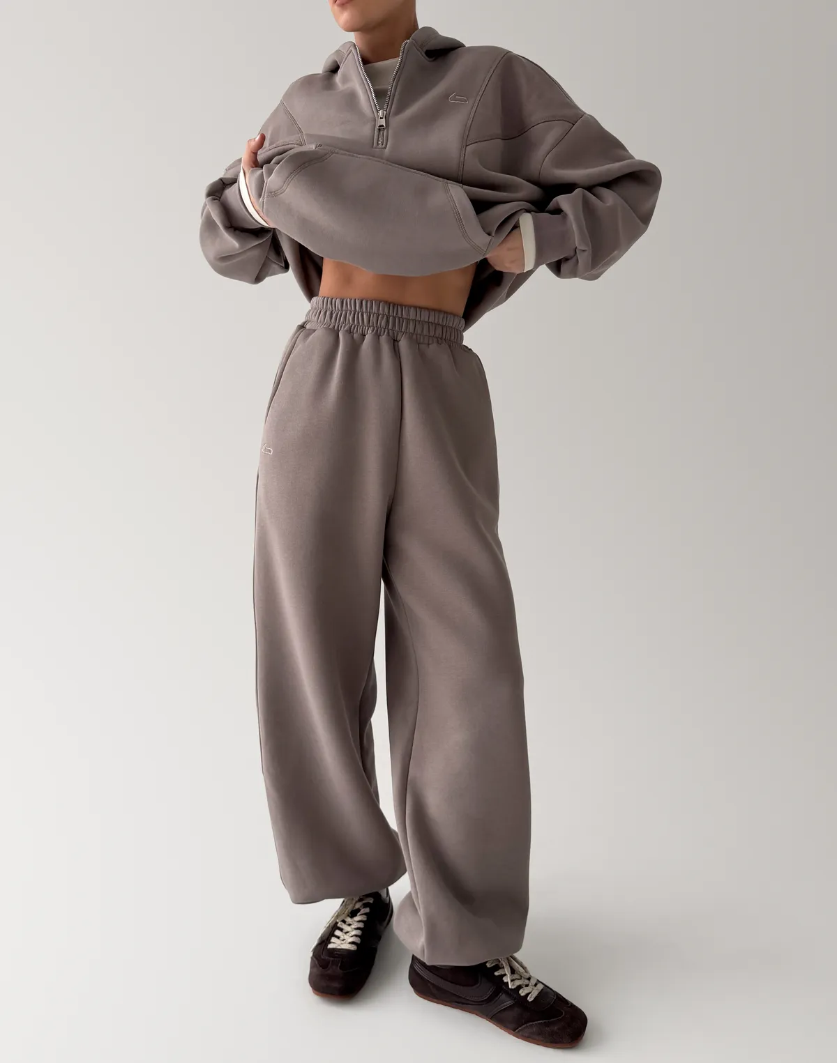 Джогери оверсайз з начосом, сіро-кавові - Фото 6