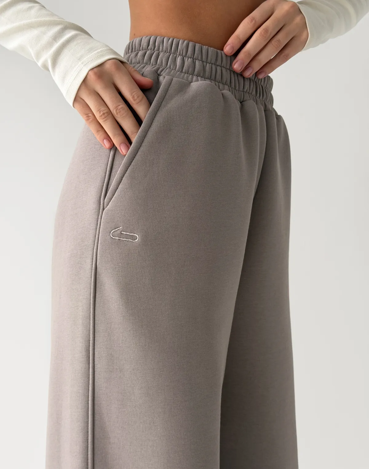 Джогери оверсайз з начосом, сіро-кавові - Фото 5