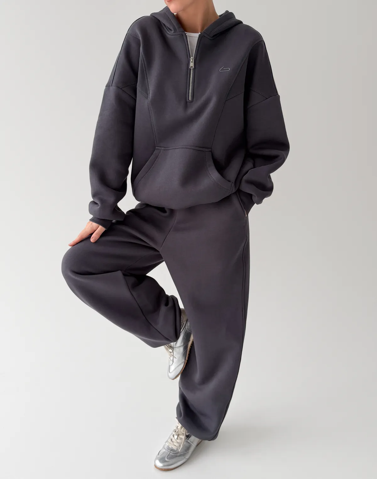 Джогери оверсайз з начосом, антрацит - Фото 7