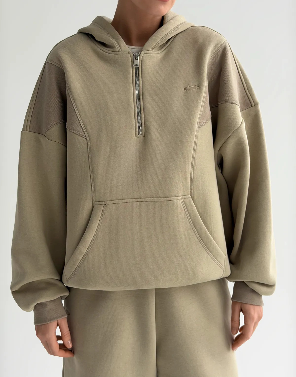 Худі з блискавкою до середини з начосом, світло-кавовий - Фото 1